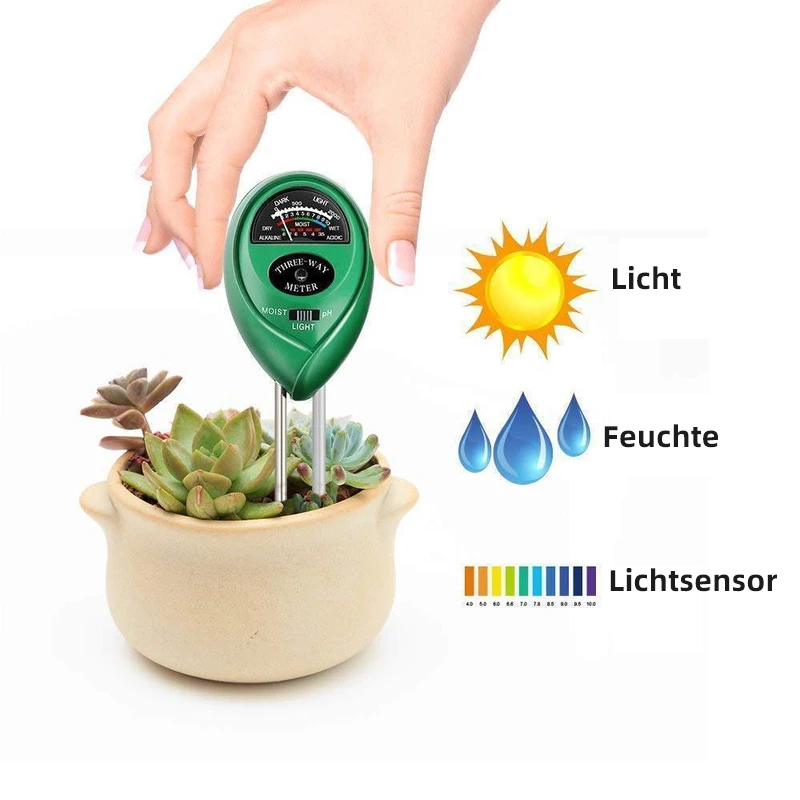 3-in-1-Bodentester-Kits mit Feuchtigkeit