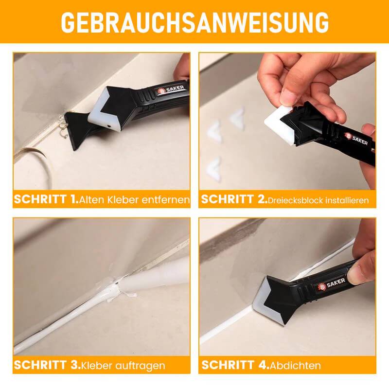 Saker® 3-in-1 Silikonentferner und Silikon Fugenwerkzeug