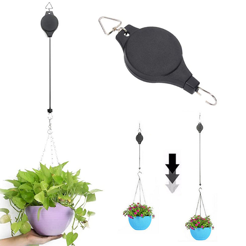 Einziehbarer Haken, Pflanzenrolle Hängekorb für Garten Töpfe und Vogel-Feeder