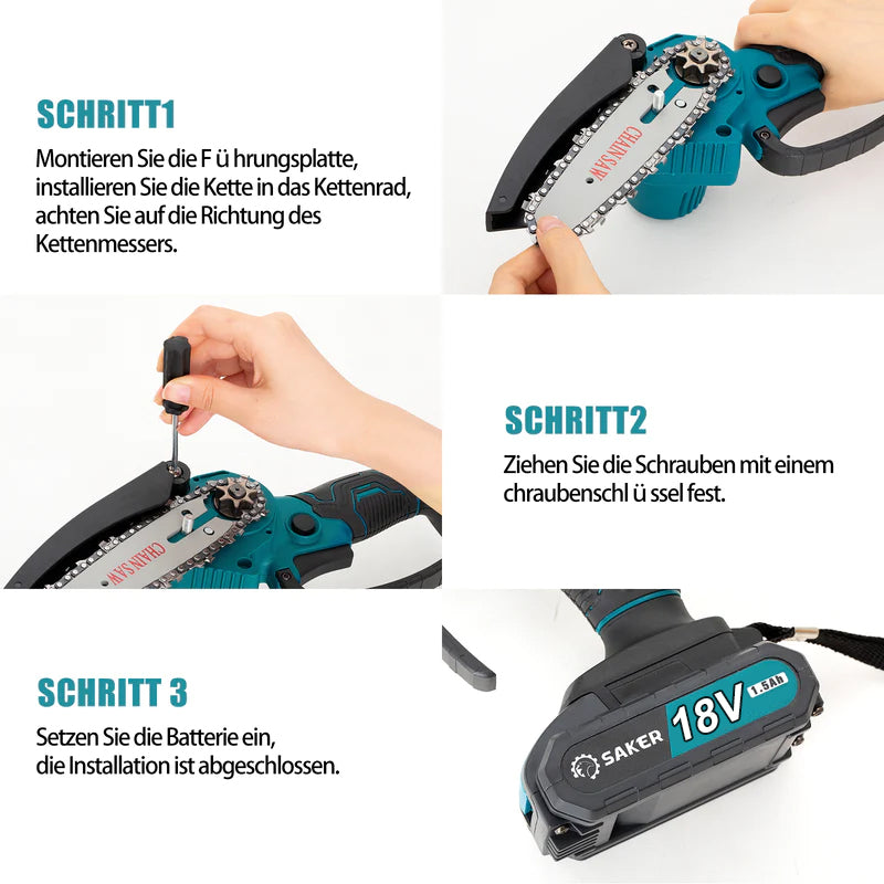 Saker® Mini-Kettensäge