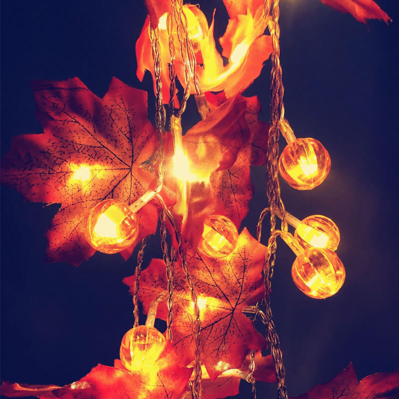 Kürbis Ahornblatt Lichterkette