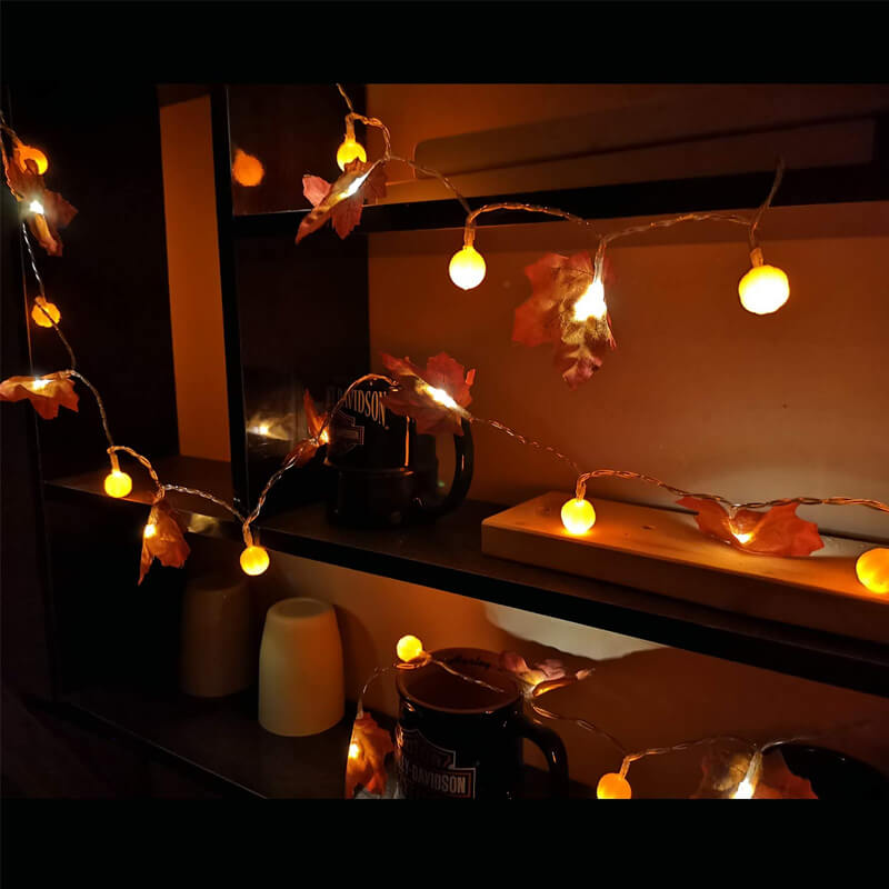 Kürbis Ahornblatt Lichterkette