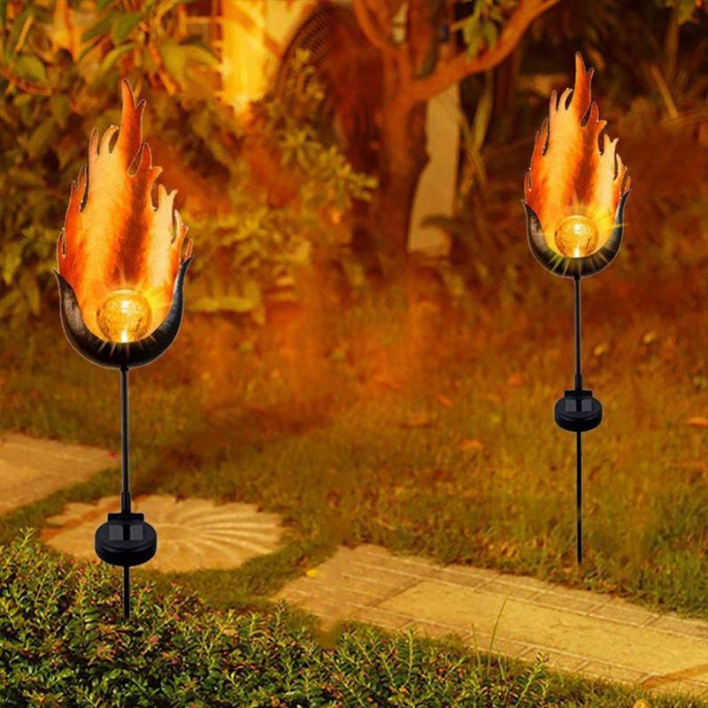 Solar LED Knistern Flamme Lampe