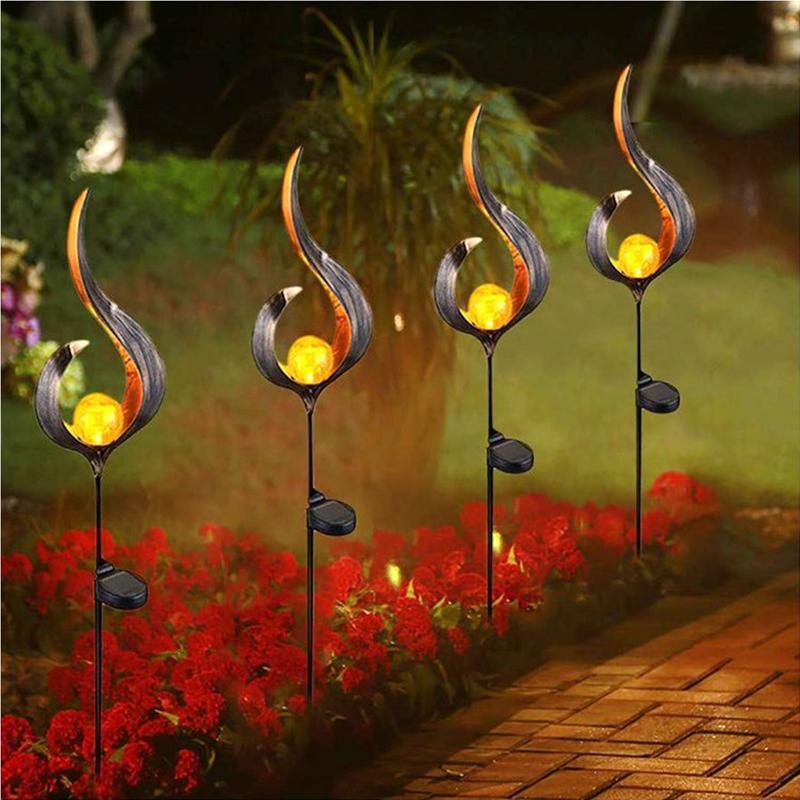 Solar LED Knistern Flamme Lampe