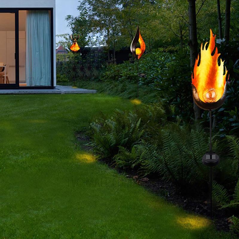 Solar LED Knistern Flamme Lampe