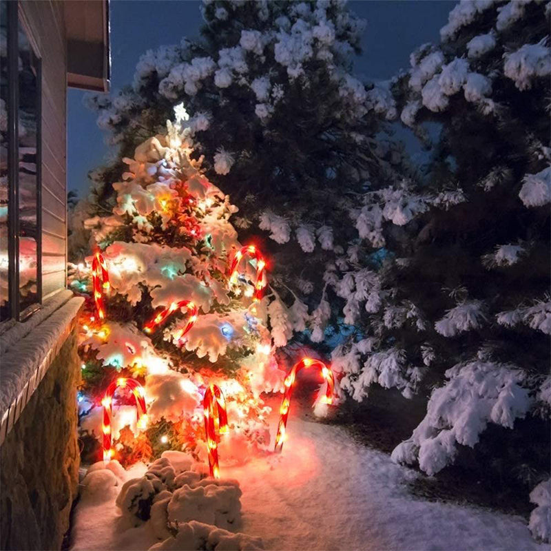 Solar Weihnachts Zuckerstangen Garten Lichter (5 Stücke)