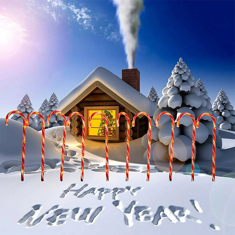 Solar Weihnachts Zuckerstangen Garten Lichter (5 Stücke)