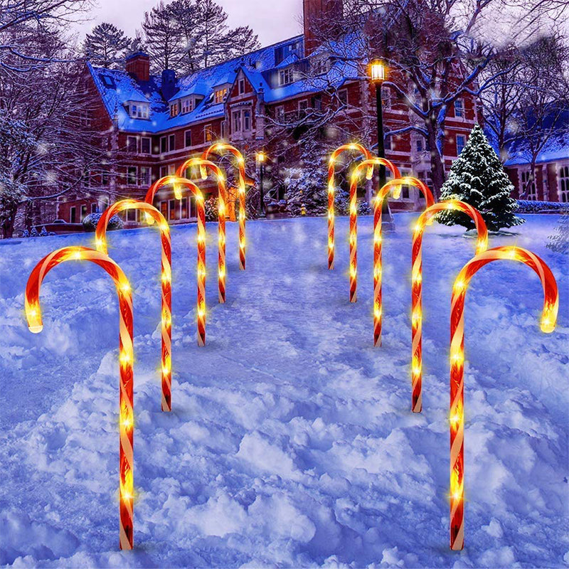 Solar Weihnachts Zuckerstangen Garten Lichter (5 Stücke)